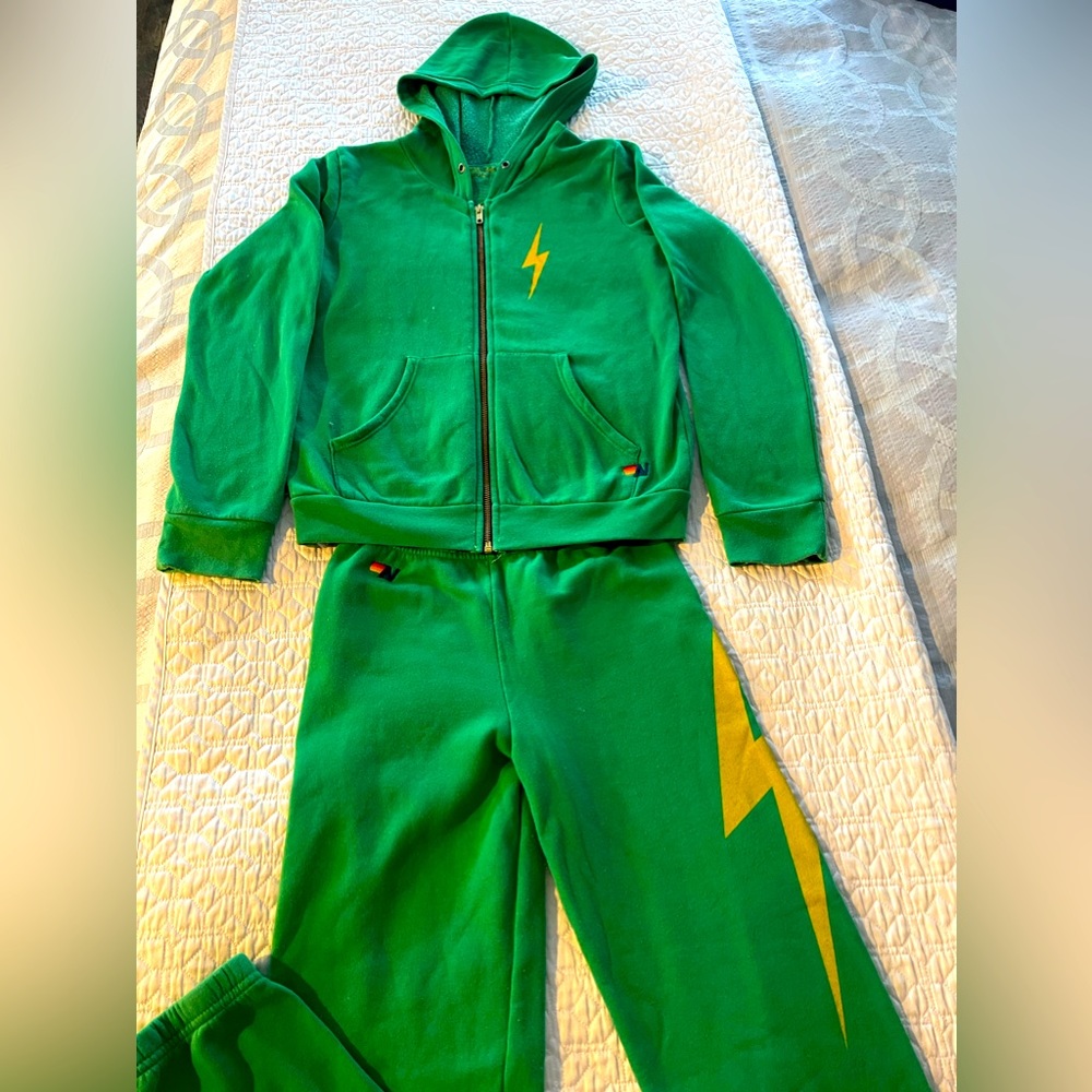 Girls Green Aviator Nation Sweatsuit Size 14